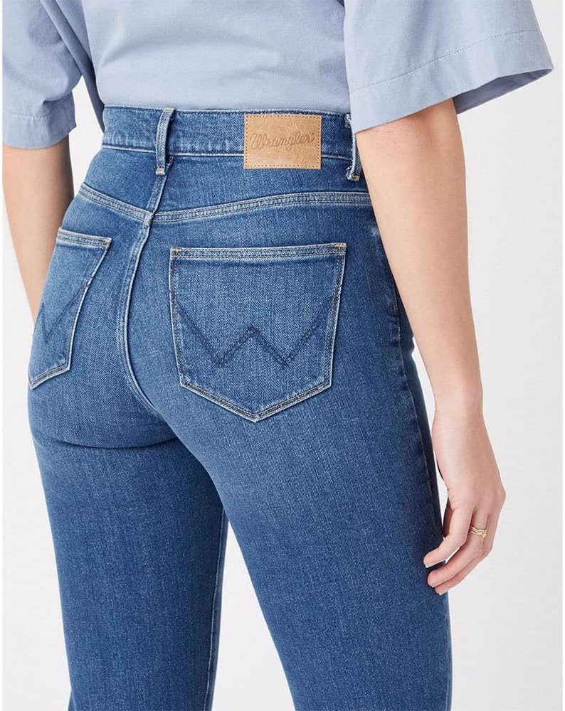 Wrangler Damen Straight Jeans 27W / 32L Airblue, 27W / 32L Airblue