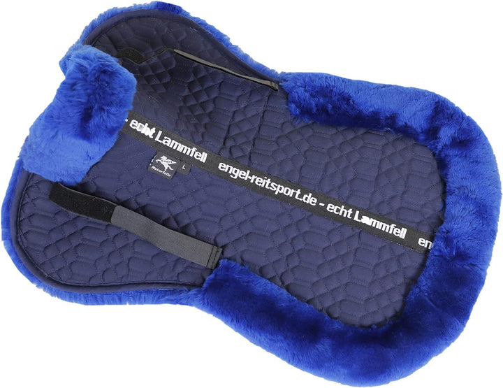 Engel Reitsport Lammfell Sattelkissen SAKIS2 mit Fellrand vorne und hinten marine-marine M, marine-m