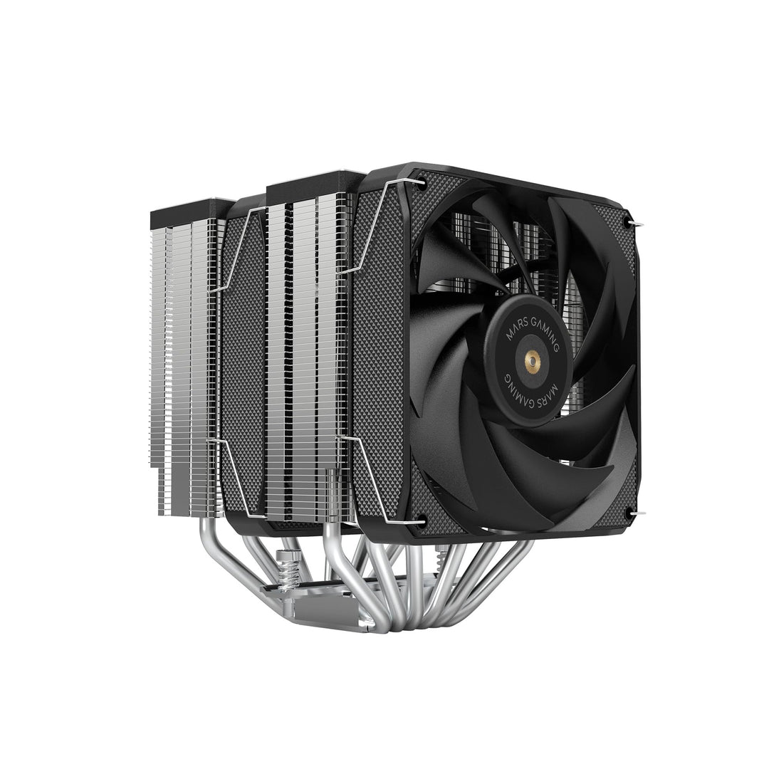 Mars Gaming MCPU-XU6, CPU-Kühler Doppelturm, TDP 350W, 2x Hybridflügel-Lüfter und Hyperbalanciertes