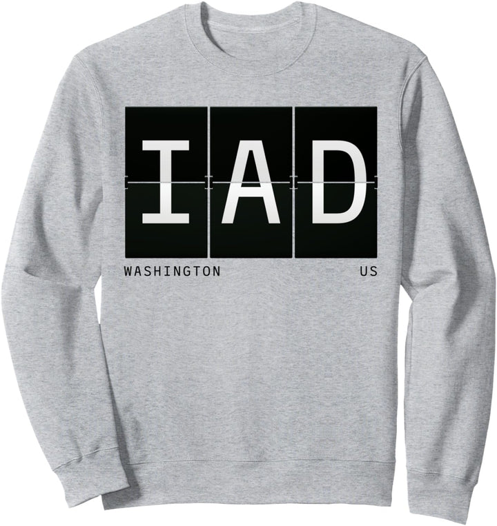 IAD Washington US Vereinigte Staaten Flughafencode Retro Reisen Sweatshirt