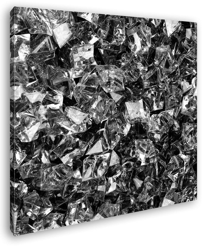 deyoli Ansammlung von grün glänzenden Diamanten Format: 70x70 Effekt: Schwarz&Weiss als Leinwandbild