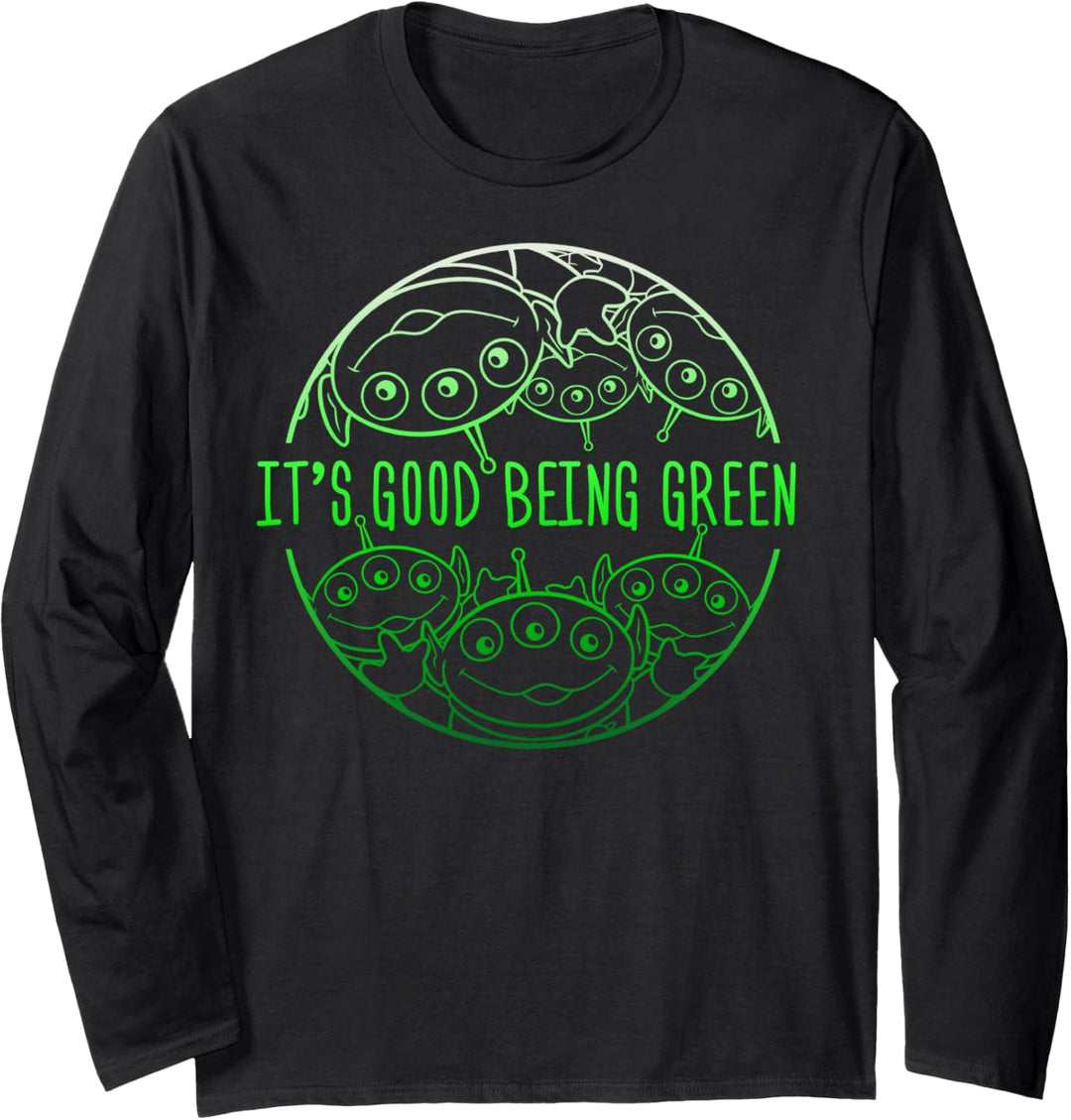 Disney Pixar Toy Story Pizza Aliens Good Being Green Langarmshirt