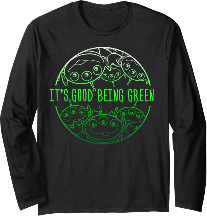 Disney Pixar Toy Story Pizza Aliens Good Being Green Langarmshirt