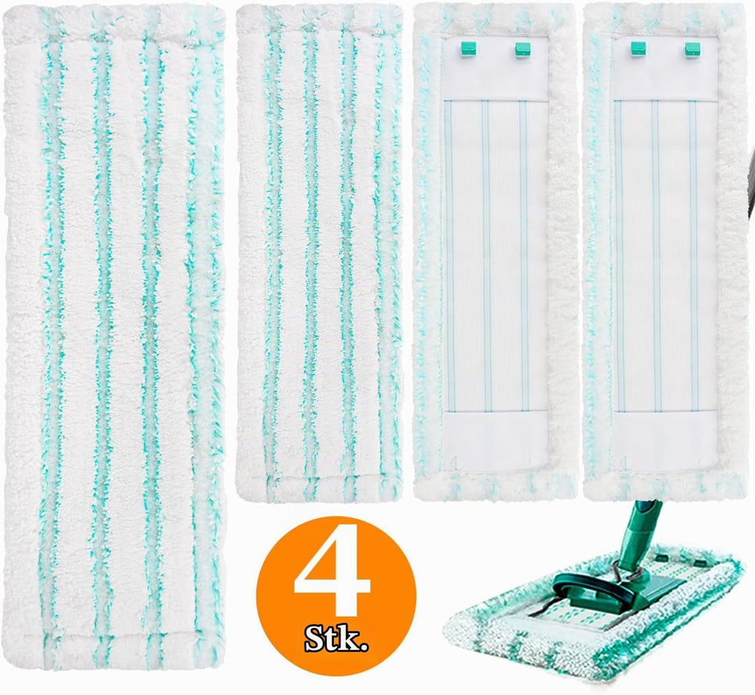 4 Stück Ersatz-Wischbezüge für Leifheit Profi XL Cotton Plus/Profi XL Micro Duo Vollstiel Bodenwisch