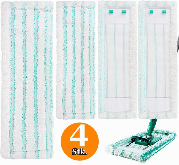 4 Stück Ersatz-Wischbezüge für Leifheit Profi XL Cotton Plus/Profi XL Micro Duo Vollstiel Bodenwisch