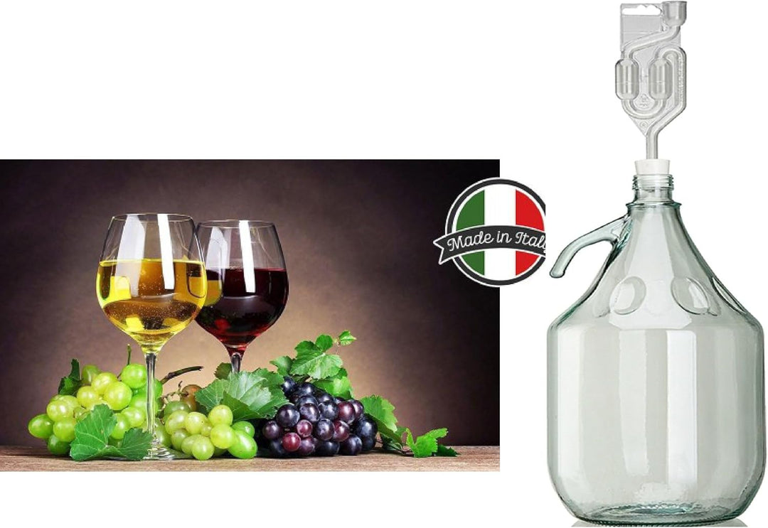 2 x SET 5L Flasche + Stopfen + Gärröhrchen Weinballon Gärballon Glasflasche Gärbehälter