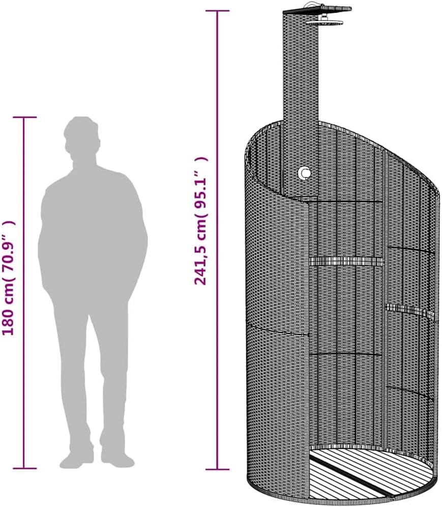 vidaXL Gartendusche, Outdoor Dusche mit Lattenboden Stahlrahmen, Terrassendusche für Pool Schwimmbad