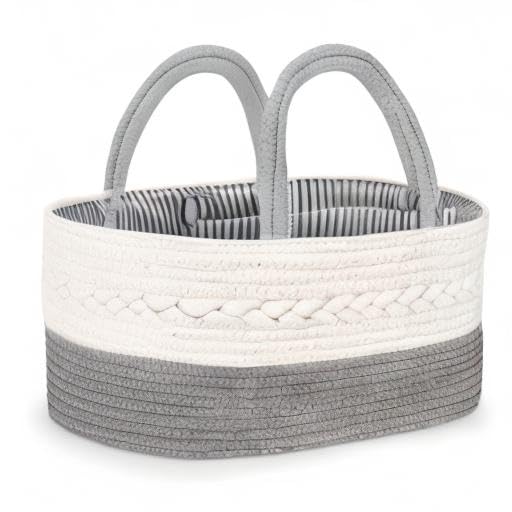 Maliton Baby Windel Caddy Organizer，Wickeltisch Organizer Aufbewahrungskorb mit Herausnehmbaren Fäch