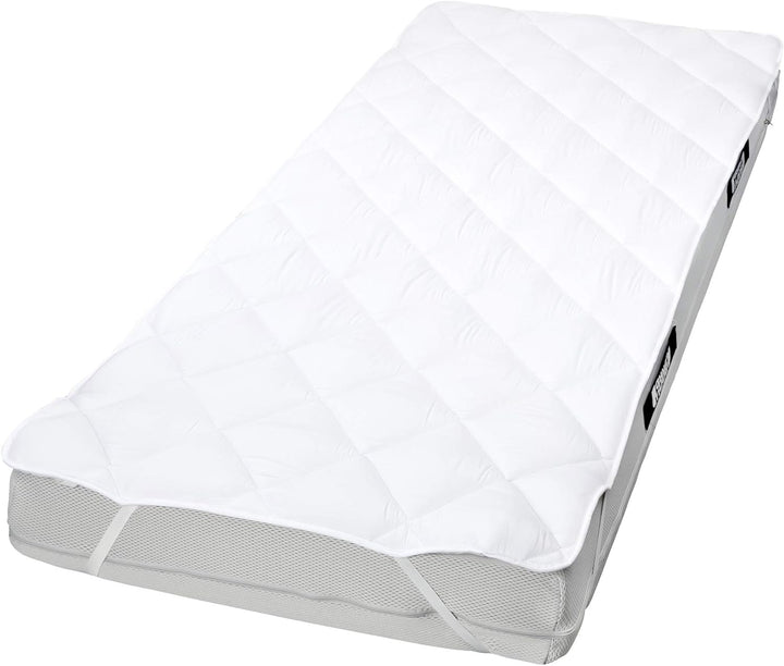MOON-Professional 2er Pack Unterbett Topper Matratzenschoner 500g mit 8 Eckgummis 95° waschbar, auch