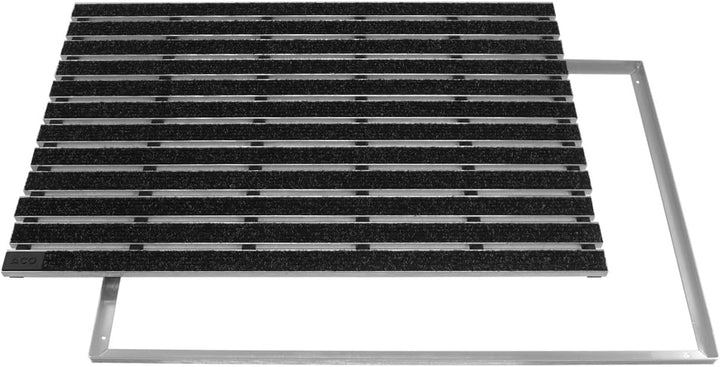 ACO Self® Schuhabstreifer Rips Anthrazit mit Alu Winkelrahmen 75 cm x 50 cm (B x H), 75 cm x 50 cm (