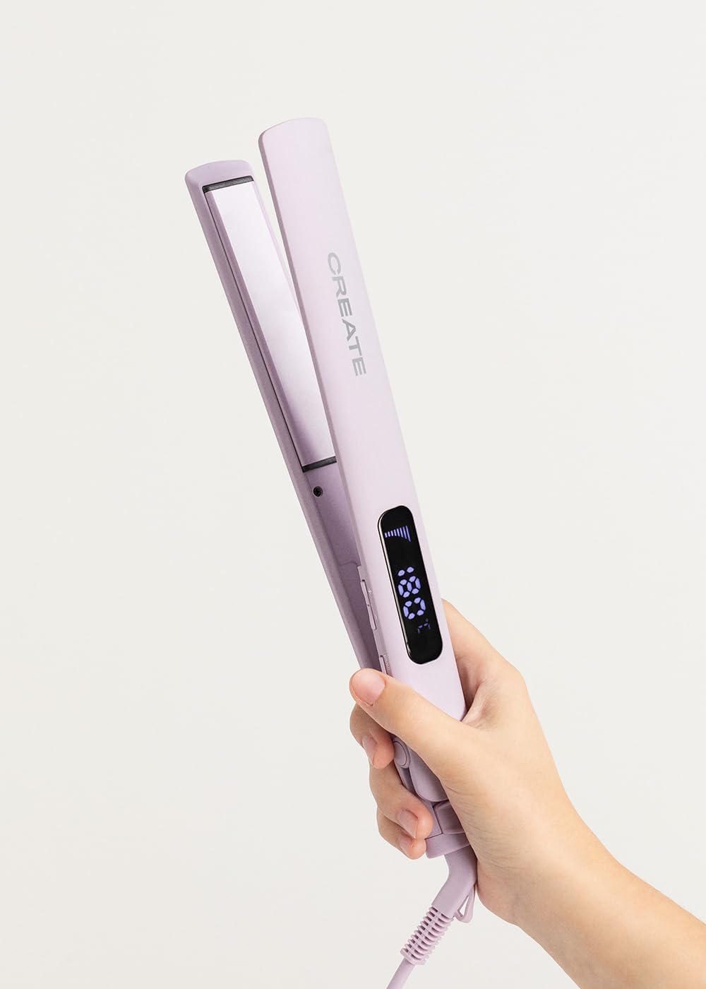 CREATE/CERAMIC STYLER SLIM/Keramikbeschichteter Haarglätter Violett/Digitales Glätteisen, 9 Temperat