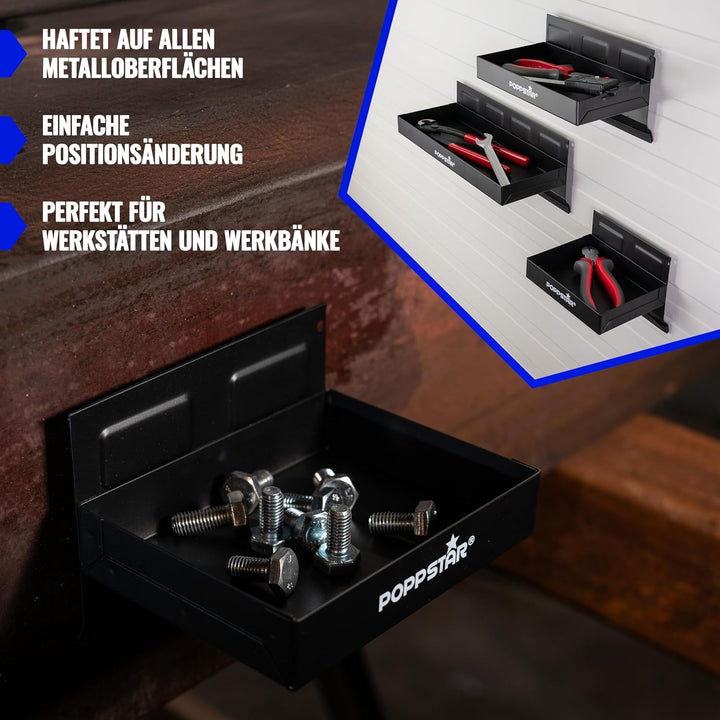 Poppstar 3 Magnetische Ablagen, verschiedene Grössen: 150mm, 210mm, 310mm, Material: Stahl, Farbe: s