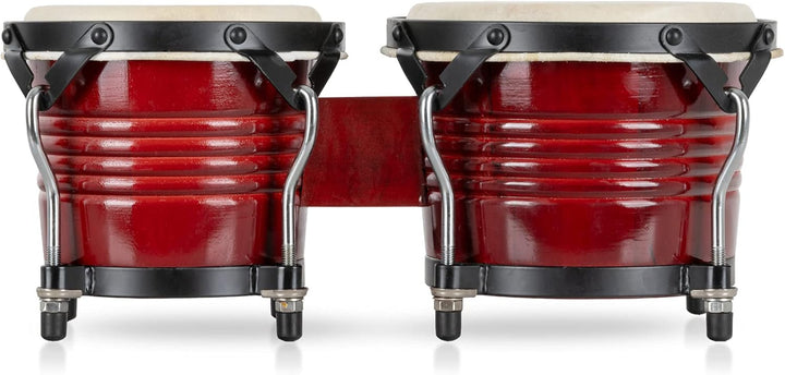 XDrum Bongos Pro Weinrot - 2 Trommeln mit 6,5" (17 cm) und 7,5" (20 cm) Durchmesser - Bongotrommeln