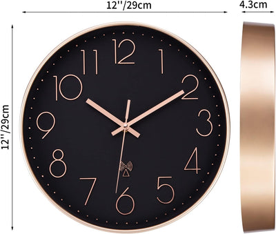 VIVILINEN Funkuhr geräuschlos Wanduhr Ohne Tickgeräusche Modern Funkwanduhr Lautlos Wanduhr Nicht Ti