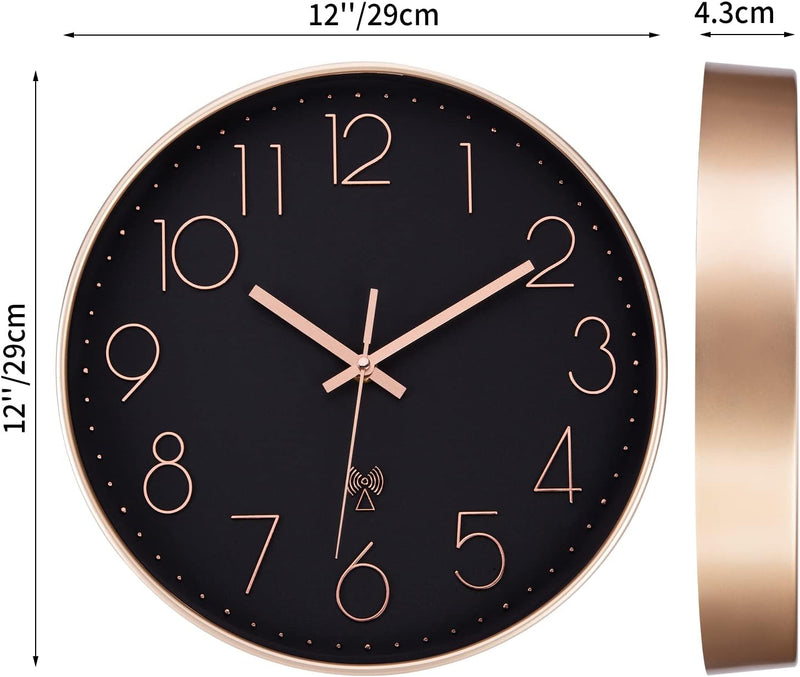 VIVILINEN Funkuhr geräuschlos Wanduhr Ohne Tickgeräusche Modern Funkwanduhr Lautlos Wanduhr Nicht Ti