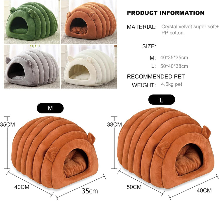 PETCUTE Katzenhöhle Katzenbett,Waschbar Katzenzelt Katzenkorb für Katzen und Hunde,Winter Katzenhaus