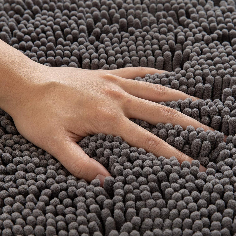 MIULEE 2er-Set Chenille Badezimmerteppich rutschfeste Badematte Badvorleger Waschbar Badteppich Dusc