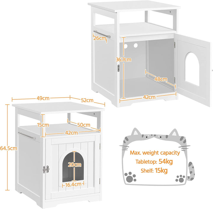 Yaheetech 2er Set katzenschrank für katzentoilette, Katzenhaus, Katzenklo Schrank mit offene Ablage,