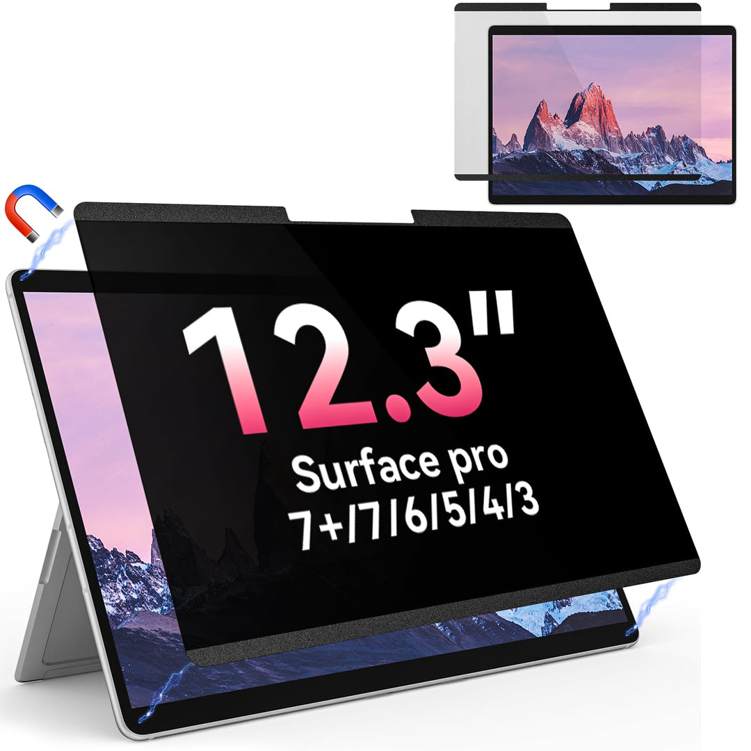 Magnetischer Blickschutzfilter für 12,3 Zoll Microsoft Surface Pro 7 Plus/7/6/5/4/3, Abnehmbar Anti
