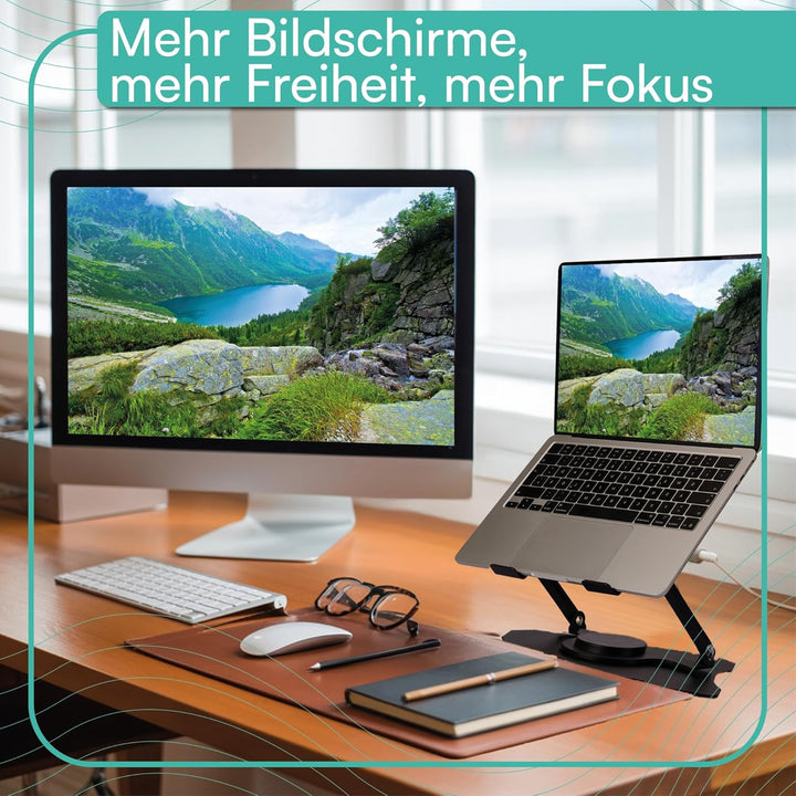 pixly Laptop Ständer 360° drehbar - Höhenverstellbarer Laptop-Halter - Ergonomischer Notebook-Stände