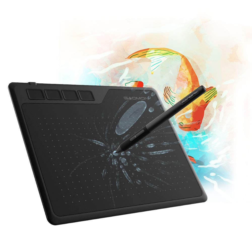 GAOMON S620 Stifttablett mit 4 Tasten und Stift, geeignet für Remote Arbeiten & Lernen, Ideal für OS