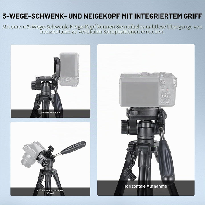 NEEWER Basic Mini Tisch Stativ für Kamera mit 3 Wege Schwenk Neigekopf und Handgriff, Kleiner tragba