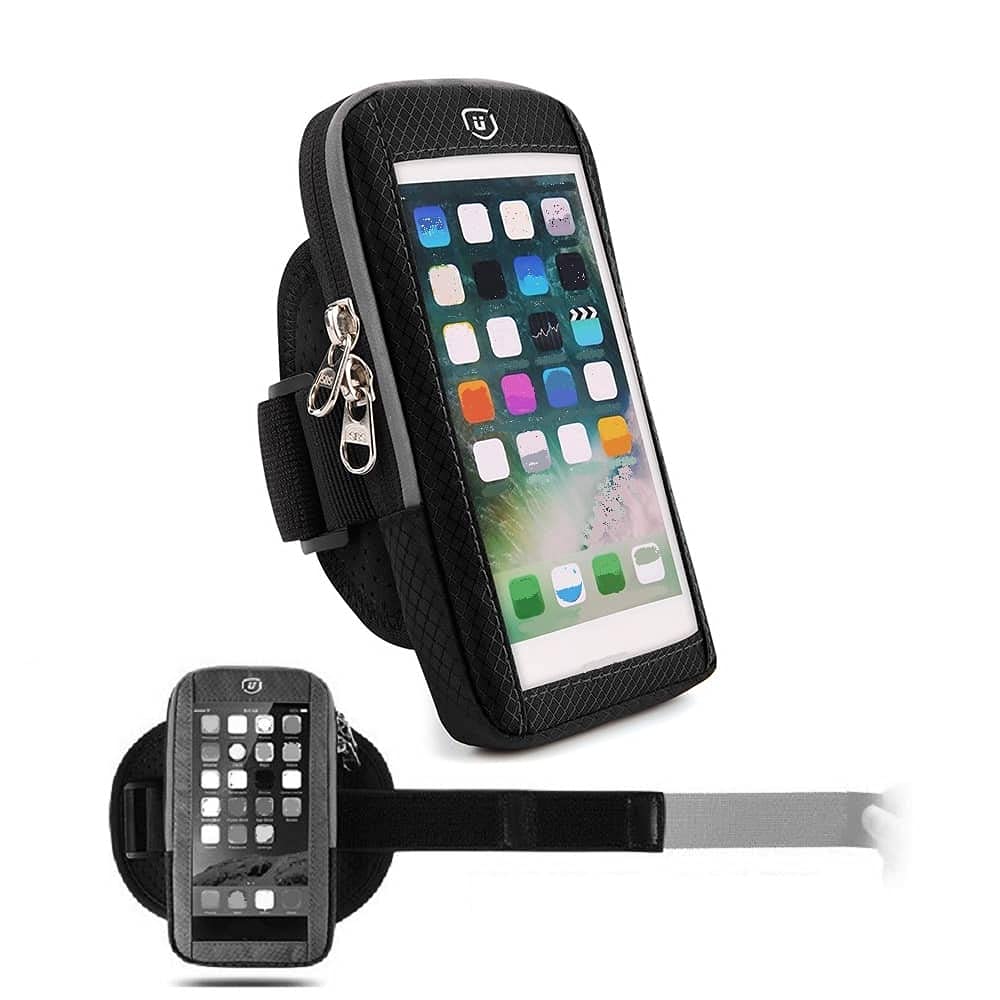 Waterproof Reflective Armband Case with Touchscreen with 2 Compartments Sport Running Walking Cyclin