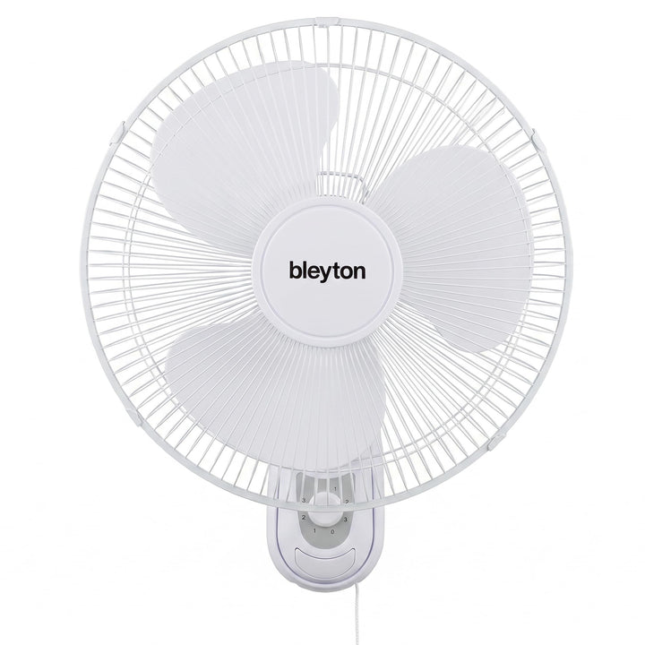 BLEYTON Leiser Wandventilator Weiss 40W CLASSIC WALL | Wandventilator mit Zugschalter, 90° Oszillati