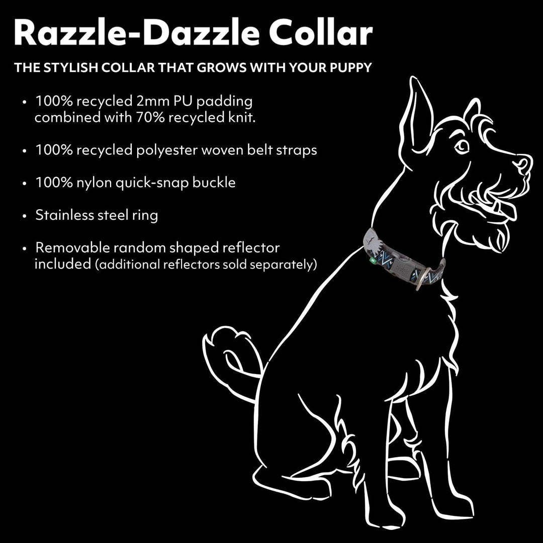 Hurtta Razzle-Dazzle Halsband für kleine Hunde, Gepolstert, 100% recyceltes Polyester, Schwarz 45-55