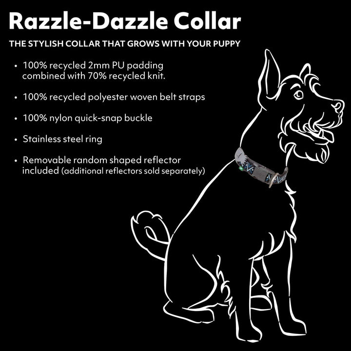 Hurtta Razzle-Dazzle Halsband für kleine Hunde, Gepolstert, 100% recyceltes Polyester, Schwarz 45-55