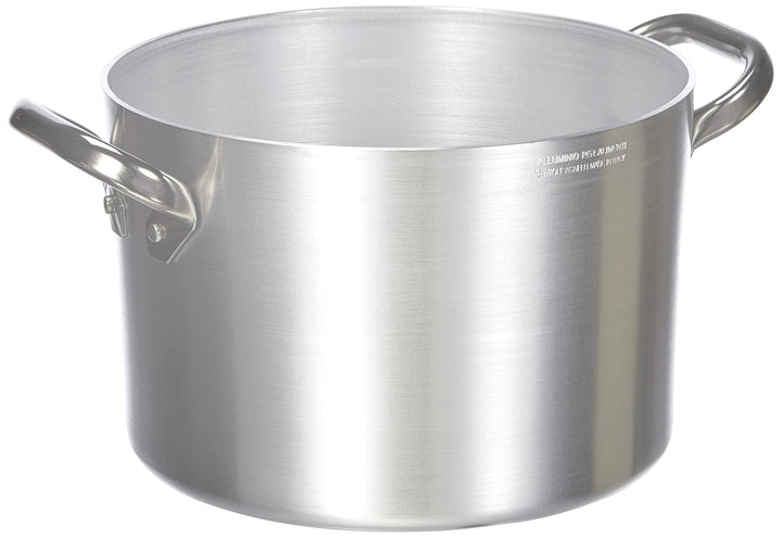 Pentole Agnelli Kasserolle Hohe aus Aluminium, mit 2 Griffen aus Edelstahl, Silber 24 cm Silber/schw