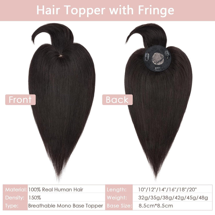 Silk-co Topper Extensions Haarteile Echthaar Clip in Extensions Echthaar Weich Natürlich Glatt Toupe