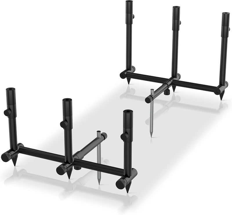 Quest Trilogy Rod Pod | Rutenhalter für 3 Ruten inkl. Rutenauflage Tasche | Aluminium | Rutenständer