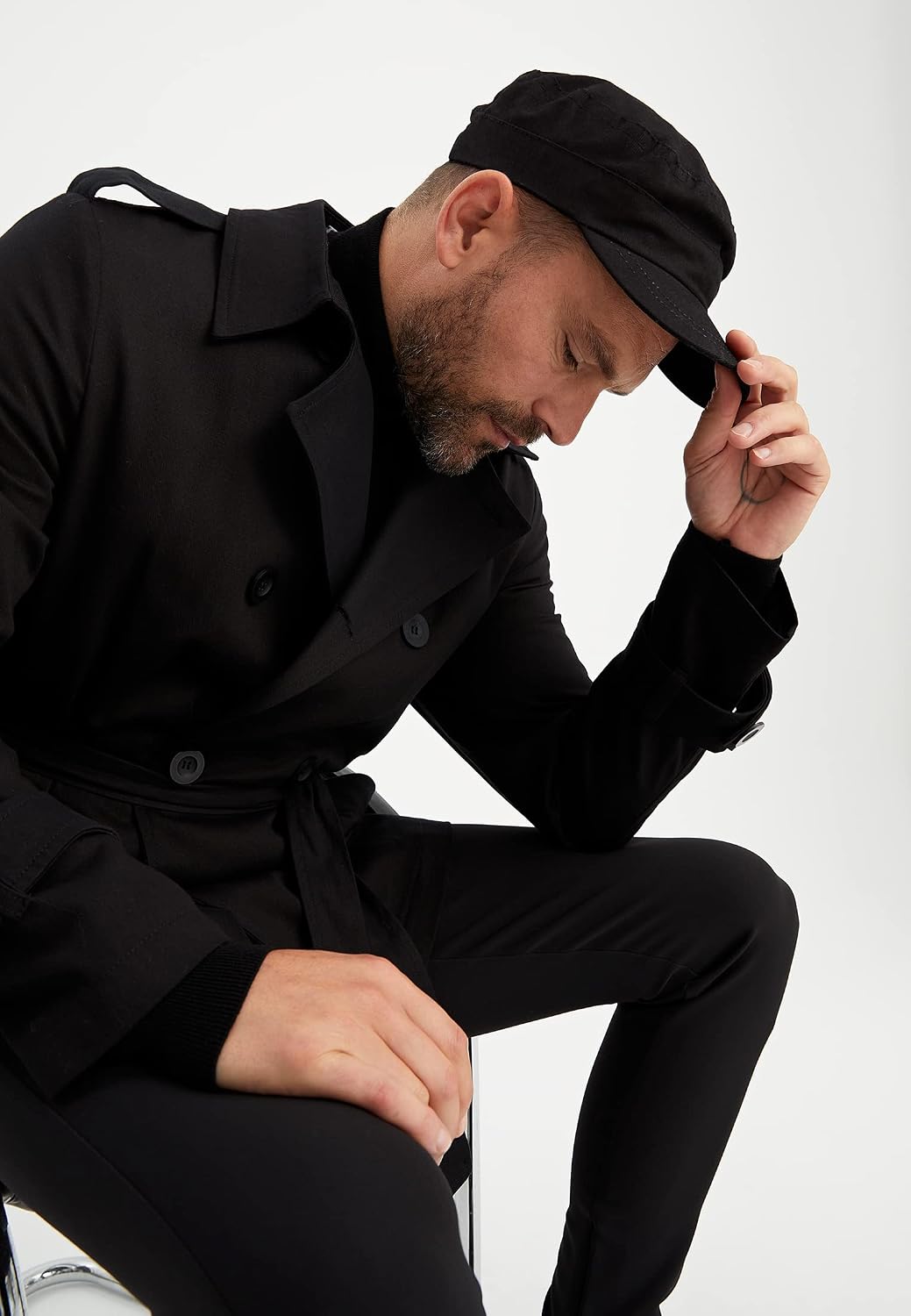 Leif Nelson Trenchcoat Herren kurze Jacke Kurzmantel Halbmantel Business Übergangsjacke Männer Lange