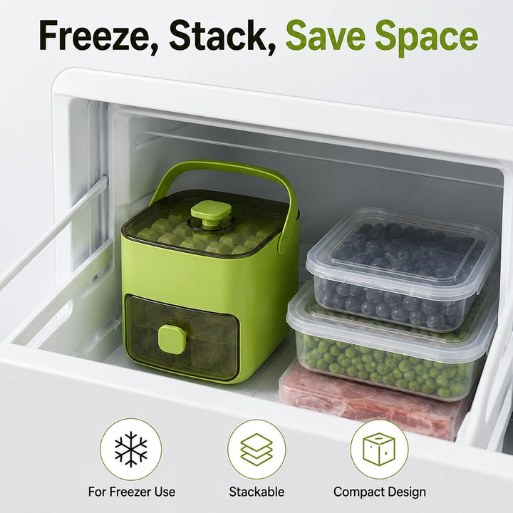 Klein Eiswürfelmaschine, Ice Cube Maker, 48 Stück Eiswürfel, einfaches Drücken, um das Eis zu lösen,