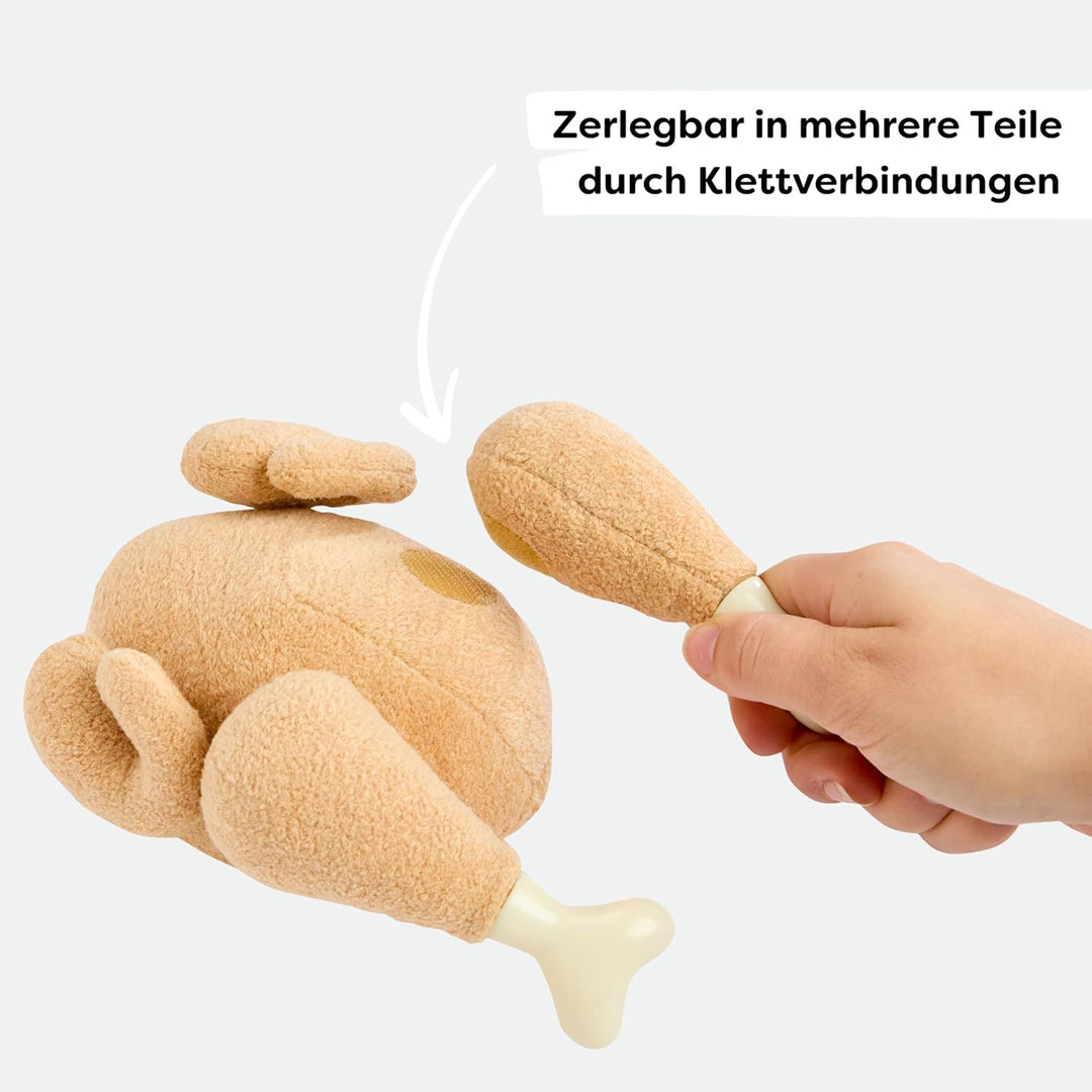 HABA Creative Play Brathähnchen – Spielzeug-Grillhähnchen aus Stoff zum Zerlegen – Zubehör für Kinde