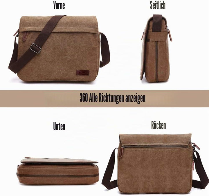 LOSMILE Herren Umhängetaschen, Leinwand Schultertaschen, Laptoptasche,Schulranzen, für Schule und Ar