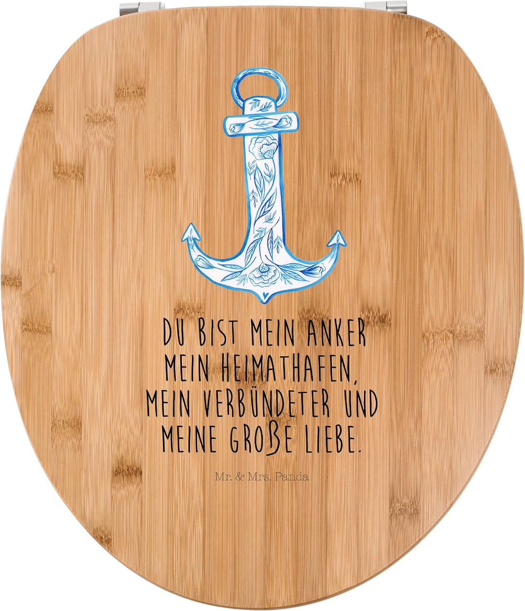 Mr. &amp; Mrs. Panda Motiv WC Sitz Anker Blau - Geschenk, WC-Sitz, Klobrille, Toilettendeckel, lustige S