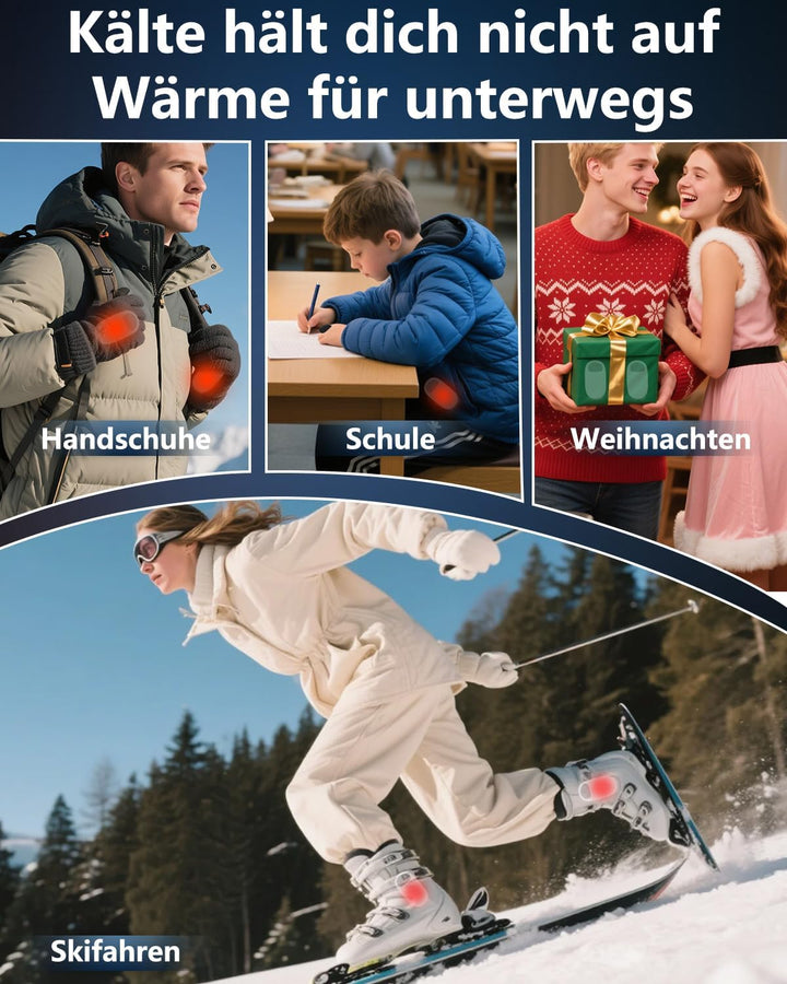 Handwärmer Elektrisch Magnetisch - 2er Pack Beidseitig Taschenwärmer Aufladbar，LED-Display & 3 Heizs