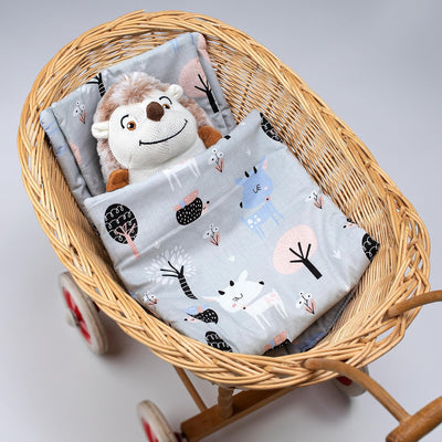 PinkZebra 3er Set Puppenbettwäsche für Puppenbett, Puppenbettzeug 3-teilig, Decke + Kissen + Matratz
