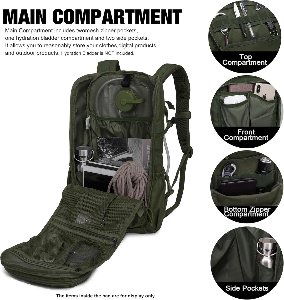 Mardingtop 28L Wanderrucksack Militär Outdoor Rucksack - Leichter Taktischer Rucksack mit MOLLE-Syst