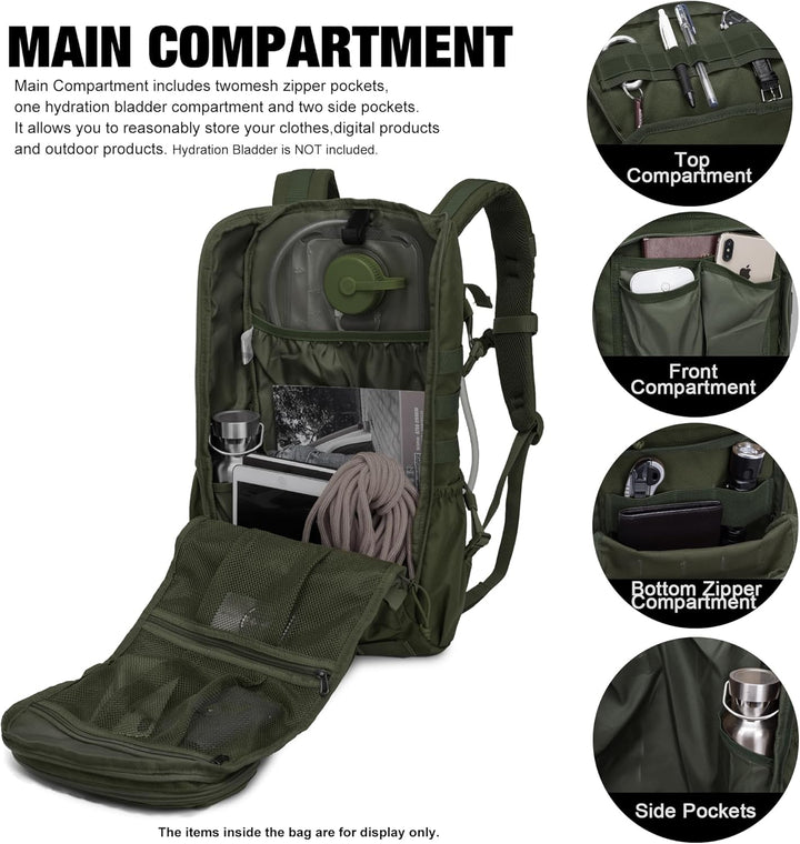 Mardingtop 28L Wanderrucksack Militär Outdoor Rucksack - Leichter Taktischer Rucksack mit MOLLE-Syst