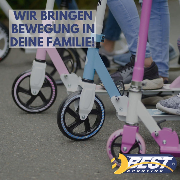 Best Sporting High End Scooter Erwachsene I klappbarer Roller mit Ständer, Handbremse, Klingel und T