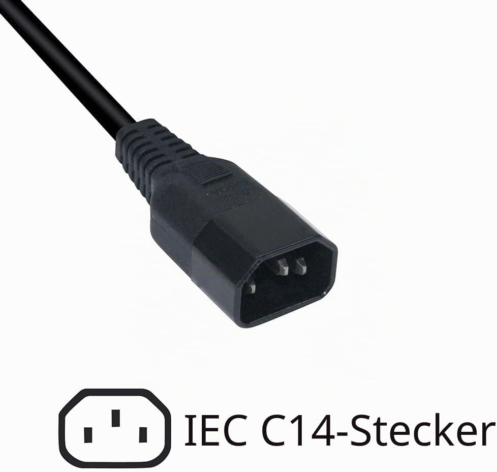 WAYTEX 37321 Steckdosenleiste Rackable 19 Zoll Stecker C14 – elektrisches Kopfband 8 Steckdosen mit