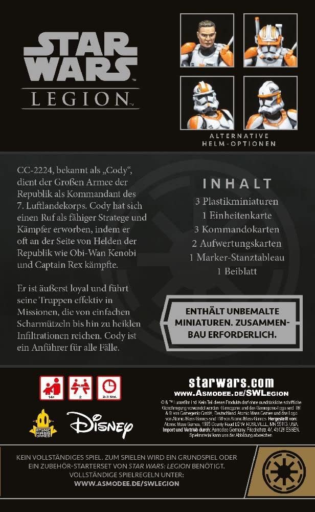 Atomic Mass Games | Star Wars: Legion – Klon-Commander Cody | Commander-Erweiterung | Tabletop | 2 S