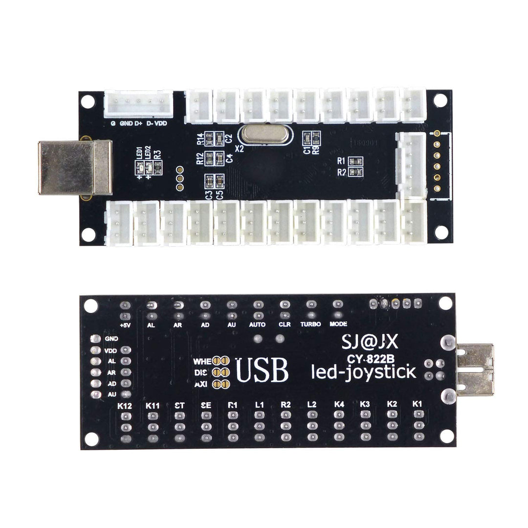 SJ@JX 2 Player LED USB Encoder zu Arcade Joystick und LED Arcade Tasten für PC, MAME und Raspberry P