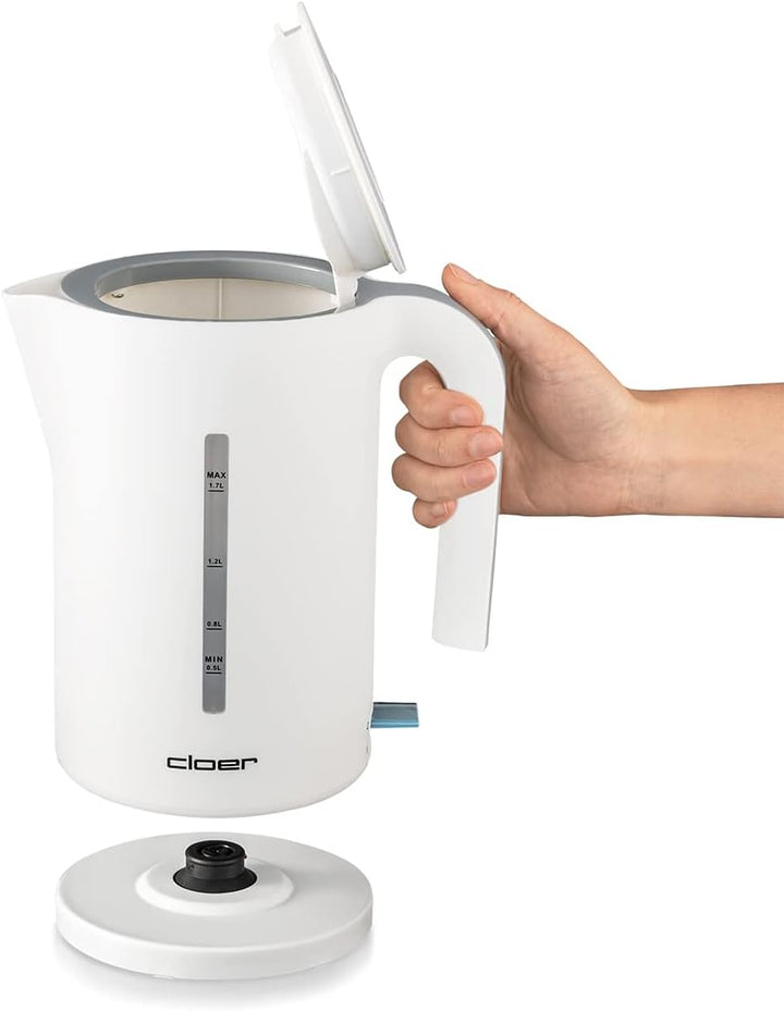 Cloer 4111 Wasserkocher, 2200 W, grosse Wasserstandsanzeige, Trockengeh- und Überhitzungsschutz, 1,7