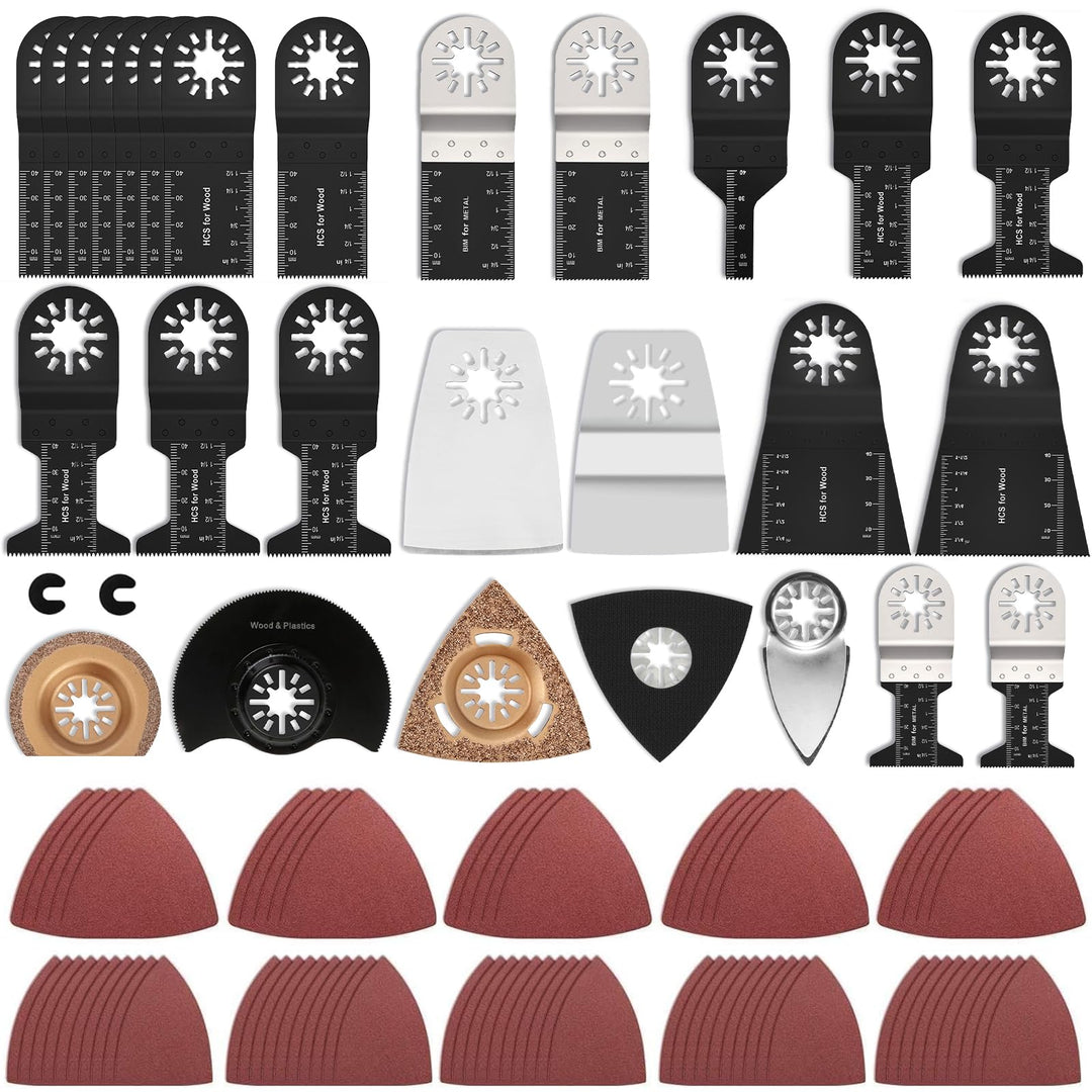 Sägeblätter Kit, 110tlg Multitool Zubehör Set,Oszillierendes Zubehör Set,Oszillierendes Multitool Sä