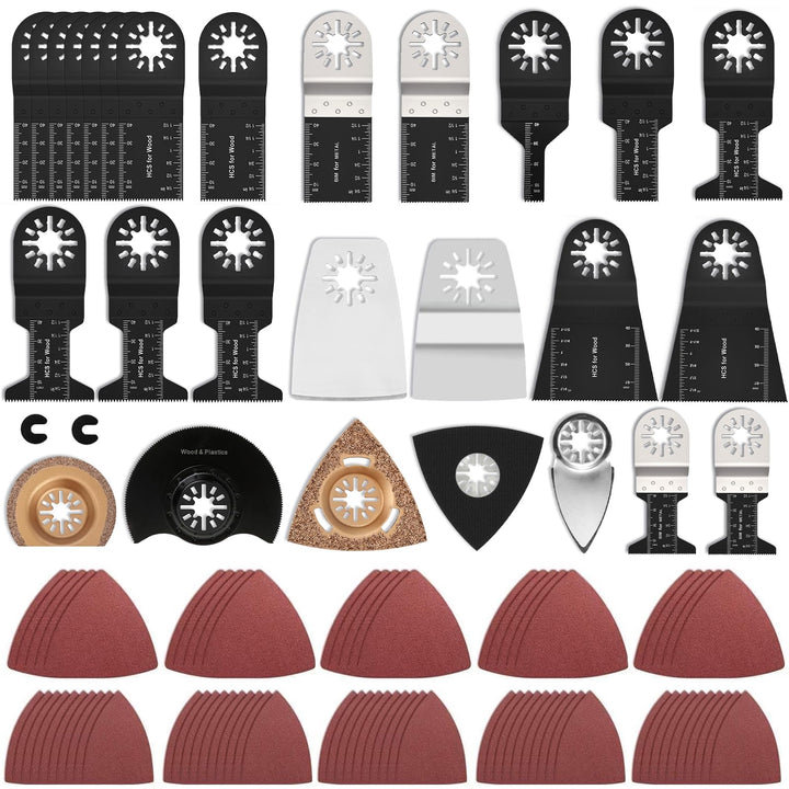 Sägeblätter Kit, 110tlg Multitool Zubehör Set,Oszillierendes Zubehör Set,Oszillierendes Multitool Sä