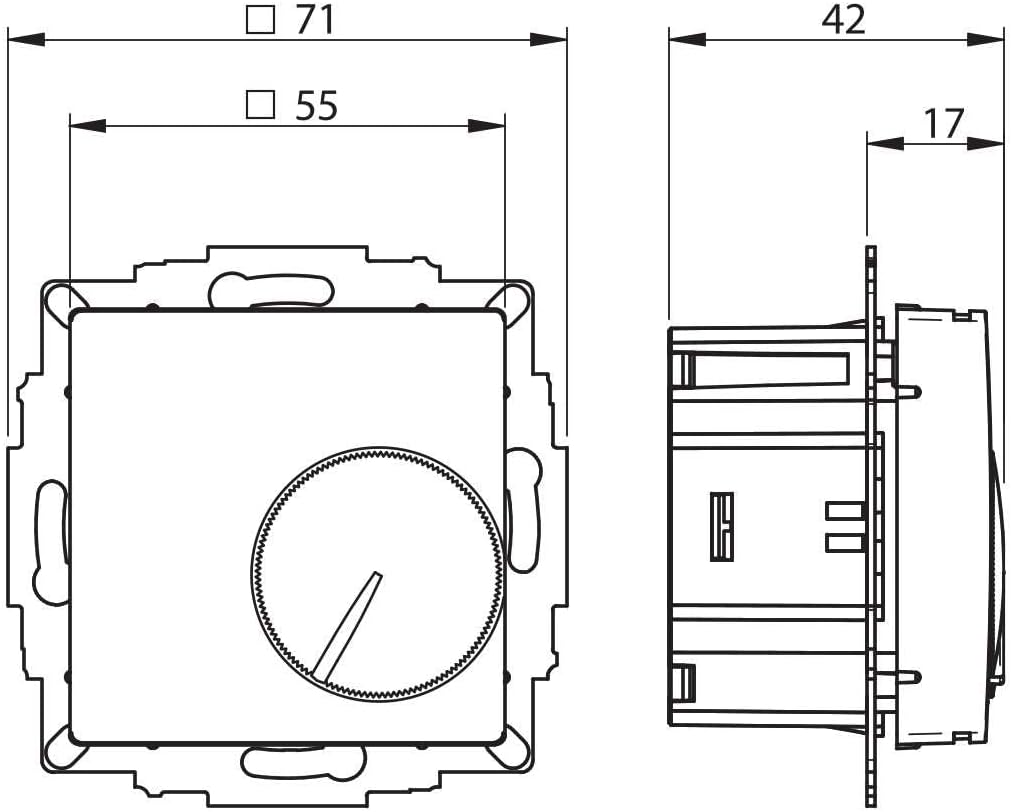 Ritzer Raumthermostat für Busch-Jaeger Balance SI, Gira System 55, Berker S1 B.3 B.7, Merten System
